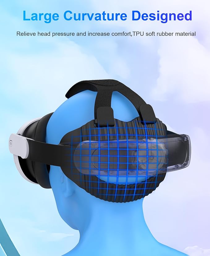 Headstrap for Quest 3 / Quest 3S/ Quest 2 Comfort Head Strap Adjustable VR Strap Reduce Pressure & Lightweight VR Elite Strap Replacement Accessories for Oculus 3 3S 2