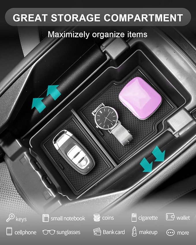 CDEFG for 2024 2025 Buick Envision Center Console Organizer Tray 2024 2025 Buick Envision Accessories Middle Console Organizer Armrest Storage Box(for Armrest)