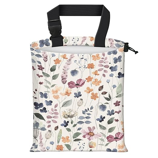 Car Trash Bag Large Hanging Can for Back of Seat, Cute Waterproof Car Garbage Bag for Vehicle, Travelling, Outdoor Colorful Boho Leaf