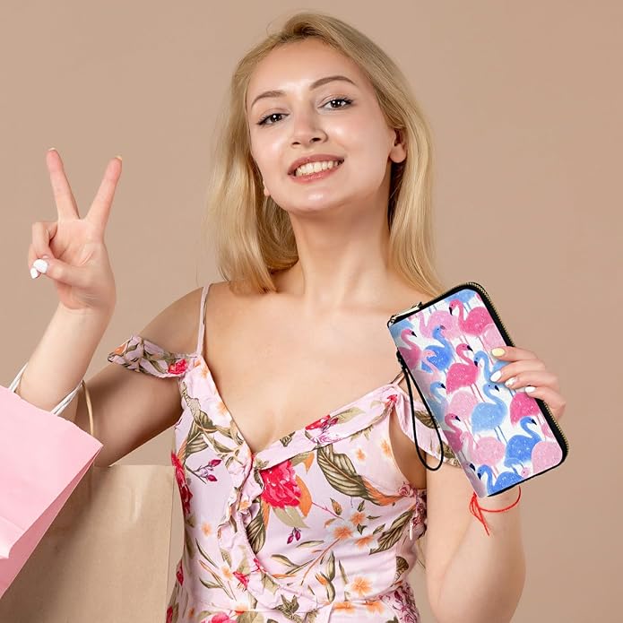 Wristlet Wallet for Women, RFID Blocking Phone Wallet, Large Capacity Zip Around Clutch, Fits iPhone 15 Pro Max, Travel Organizer Purse