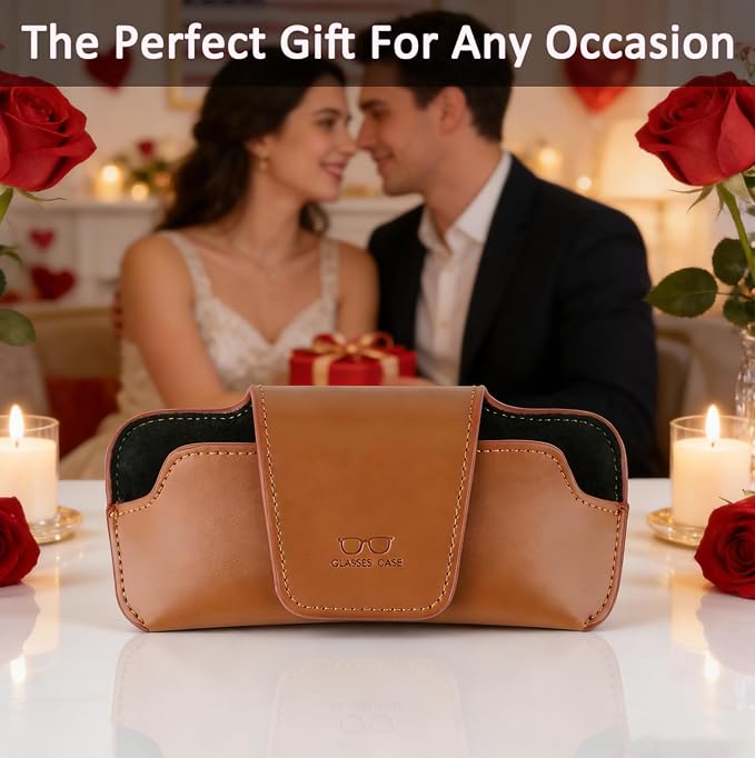 Sunglass Holder for Car Visor, Car Sunglasses Holder Leather, Eyeglasses Holder Glasses Storage Case Visor Accessories