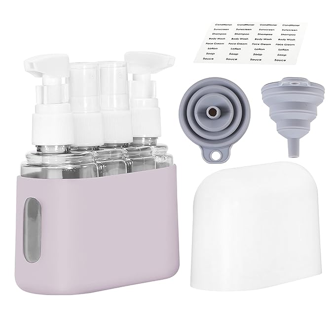 Bpluma Travel Bottles, Leak Proof Containers For Toiletries TSA Approved Airplane Accessories Kits For Liquid With Labels
