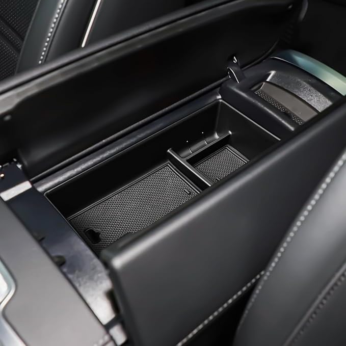 HGWEI Center Console Organizer Compatible with 2023-2026 Mercedes Benz EQS450+ /EQS450 /EQS580 Sedan SUV& EQE350 /EQE350+ /EQE500 Sedan AMG Armrest Storage Box Insert Tray Accessories (Not for EQB)
