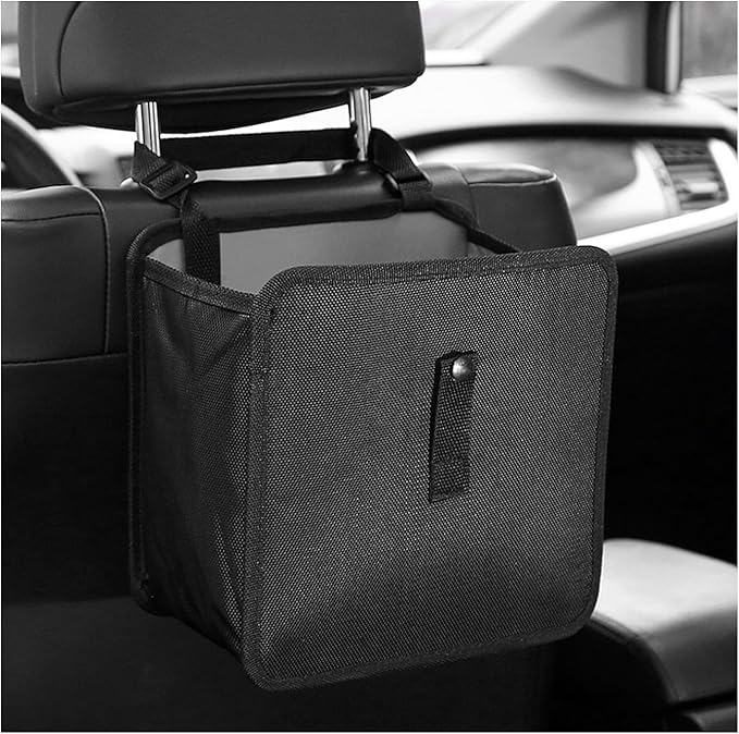 KVAEY Car Trash Can, Oxford Cloth Foldable Garbage Bin Waterproof Auto Trash Bag Organizer, Multipurpose Leak-Proof Large Capacity Hanging Garbage Can Storage Bag for Car Seat (Normal)
