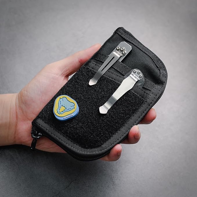 VIPERADE VE22 EDC Pouch Small Pocket Organizer with 9 Compartments, Pocket Tools Pouch with DIY Patches Areas, Compact Multitool Organizer Bag for Men