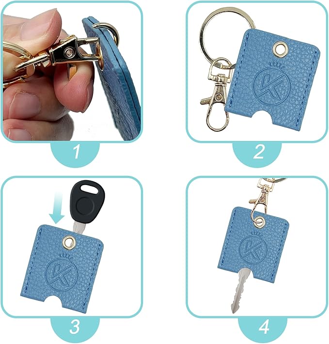 Soft Leather Key Sleeve, 3pcs Keychain Key Fod, Protector for Broken Car Keys