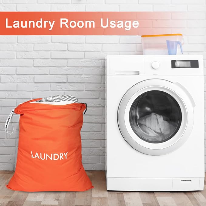 WiseBoy 2 Pack Laundry Bags, Travel Laundry Bag for Dirty Clothes, Washable Nylon Wet Dry Bag, Swimming Yoga Bathing Suit Workout Wet Dry Bags