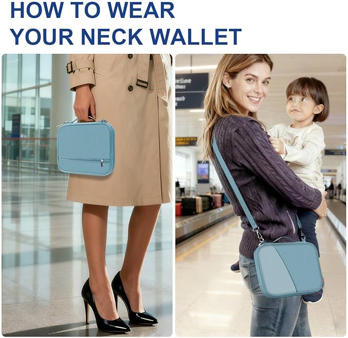 EcoVision Family Passport Holder for Travel with RFID Blocking, Traveling Essentials Organizer Pouch Bag, Light Passport Wallet for Travel Must Haves Accessories for Women Men