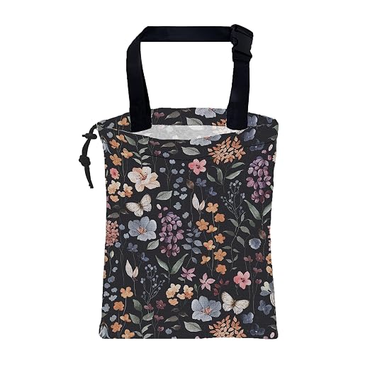 Car Garbage Bag Vintage Floral Watercolor Rustic Drawstring Car Trash Bag Hanging for Back Seat with Adjustable Buckle Canvas Vehicle Trash Can Easy-to-Install