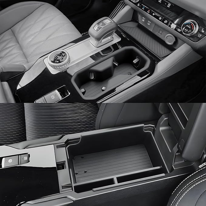 CDEFG 2Pcs for 2025 2026 Mitsubishi Outlander Center Console Organizer for 2025 2026 Mitsubishi Outlander Accessories Middle Console & Cup Holder Cover (for Gas Version Only)
