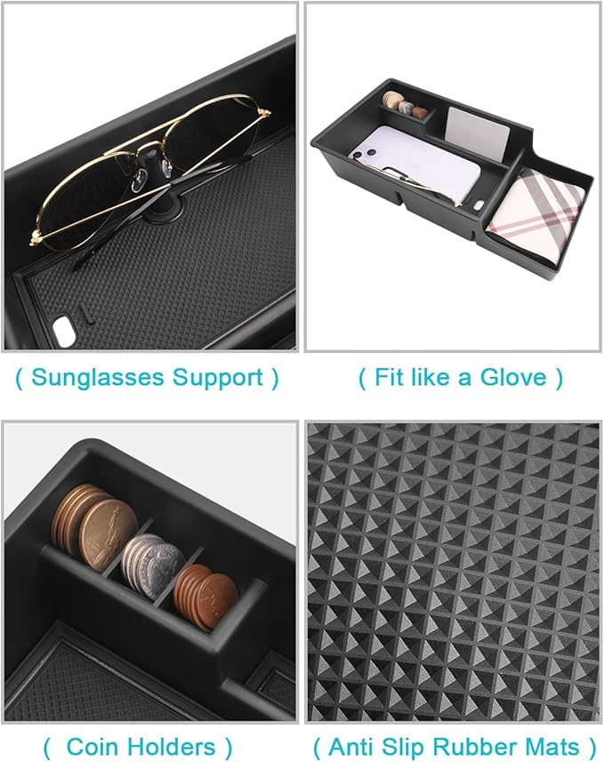 CDEFG for 2024 2025 Chevy Blazer EV Center Console Organizer Tray Compatible with 2024 2025 Chevrolet Blazer EV RS LT Accessories Middle Console Armrest Storage Box Coin Holder(NOT FOR BLAZER)