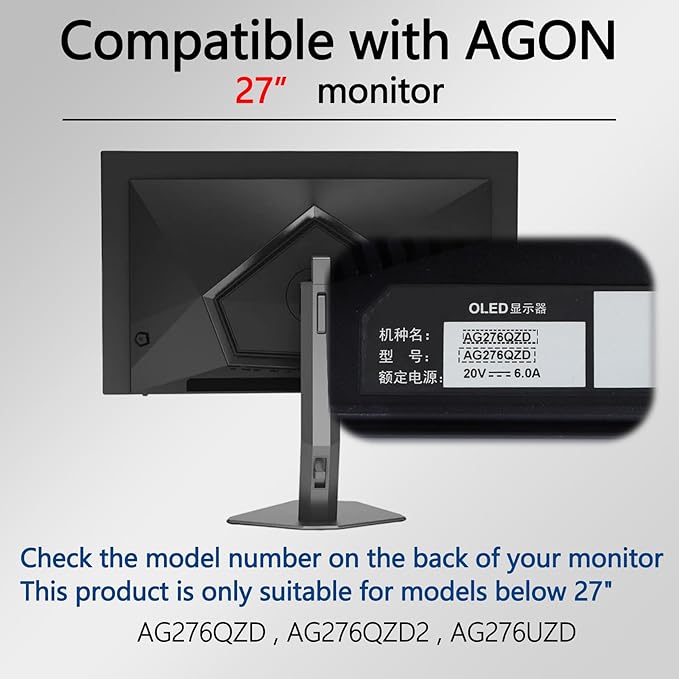AG276QZD2 VESA Mount Adapter Compatible with AOC Agon Series Monitor（Fits AG276QZD,AG276QZD2,AG276UZD）â€?75x75 to 100x100 Wall Mount Bracket
