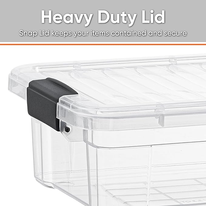 Superio Clear Storage Boxes with Lids, 21 Quart BPA Free Plastic Containers, Bins for Organizing, Stackable Crates, Organizer Totes for Home, Office, School, and Dorm, 5 Pack