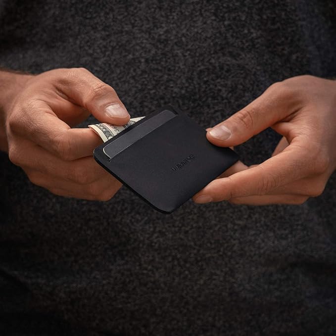 WAYFINDER - Flux - Minimalist Slim Front Pocket Card Holder Wallet For Men - Black