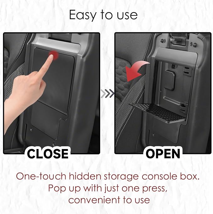HGWEI 2Pcs Center Console Organizer Compatible with Nissan Pathfinder 2022-2026 And Hidden Organizer Box Accessories Secret Compartment Armrest Hidden Storage Insert Tray, Black