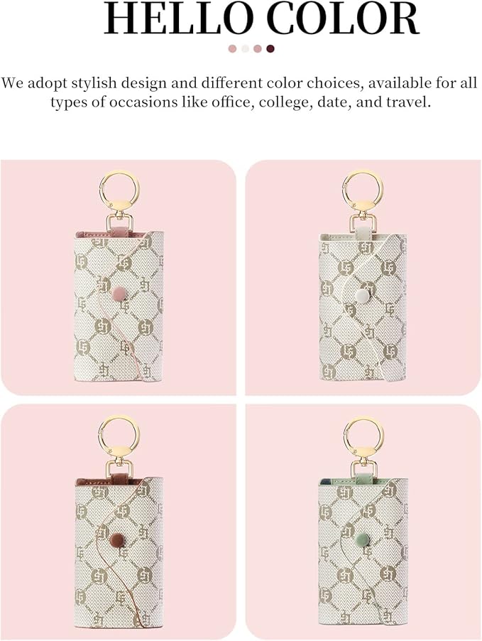 GOLF SUPAGS Women PVC Leather Car Key Chain Card Holder Wallet Pouch 6 Hook Snap Closure keys Money Organizer Case | Card Holder, 6 Hook, Snap Closure, keys, Money Organizer, Case
