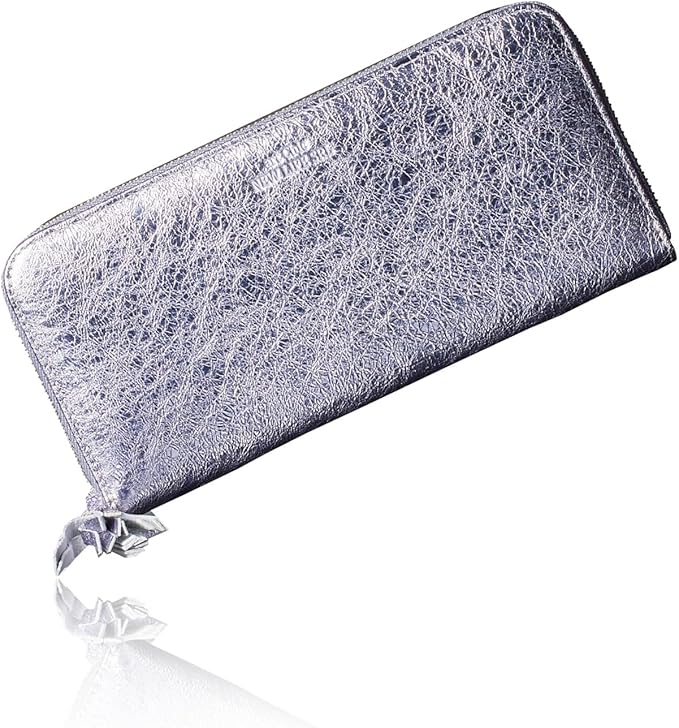 VOICE Align type Long wallet Leather made by NEW LIFE in Italy Cowhide ART.Chic Women's Elegant and easy to use Vertical card case In gift box (Purple)