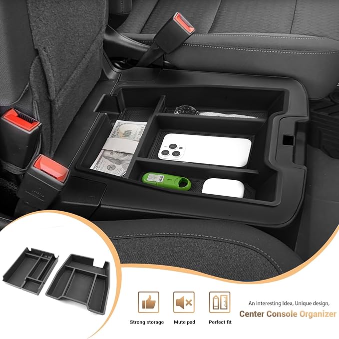 YEE PIN 2026 GMC Sierra Fold Down Center Console Organizer Tray for 2019-2025 2026 GMC Sierra 1500/2020-2025 2026 GMC Sierra 2500HD 3500HDAccessories, 40/20/40 Split Bench Seat ONLY (2 Pack)