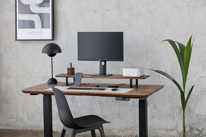 Oakywood Dual Monitor Stand - Handmade in EU - Natural Wood Monitor Stand Riser - Laptop Accessories ??220 lbs (100 kg) Capacity - 41.3"x9" (105x23 cm) ??100% Natural Walnut Wood