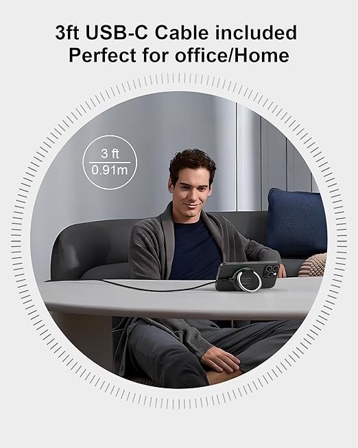 Samsung MagSafe Wireless Charger 15W Fast Charging Pad for Samsung Galaxy S25 Ultra S24 Magnetic Charger Finger Holder Stand for iPhone 17 17Pro 17 Air 16e 16 Pro Max 15 Android Apple Pixel 10 Pro