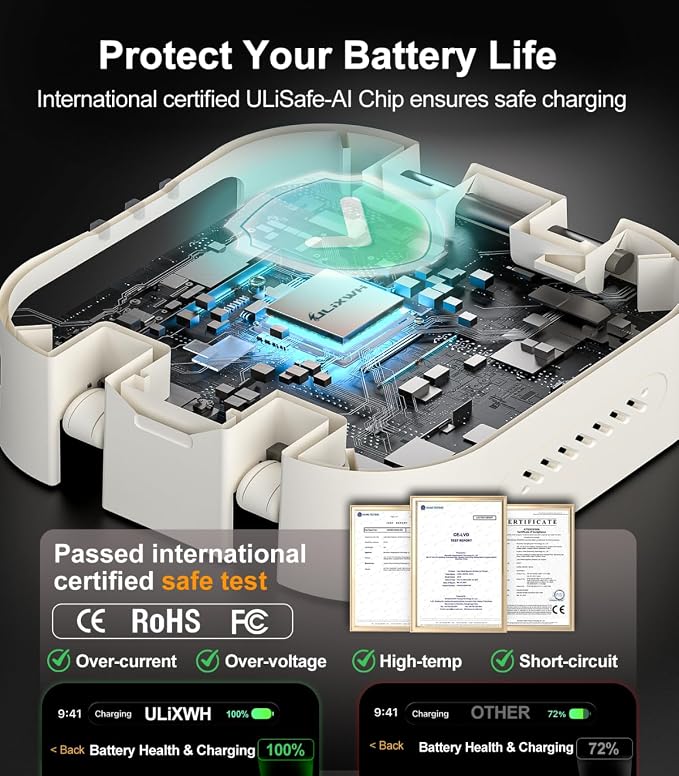 ULiXWH Retractable 3 in 1 Charging Station for Apple [Built in Cable] 22.5W Fast for Magsafe Wireless Charger, Travel Essentials, Magnetic Foldable Stand for iPhone 17 Air Pro Max 16 15 iWatch Airpods