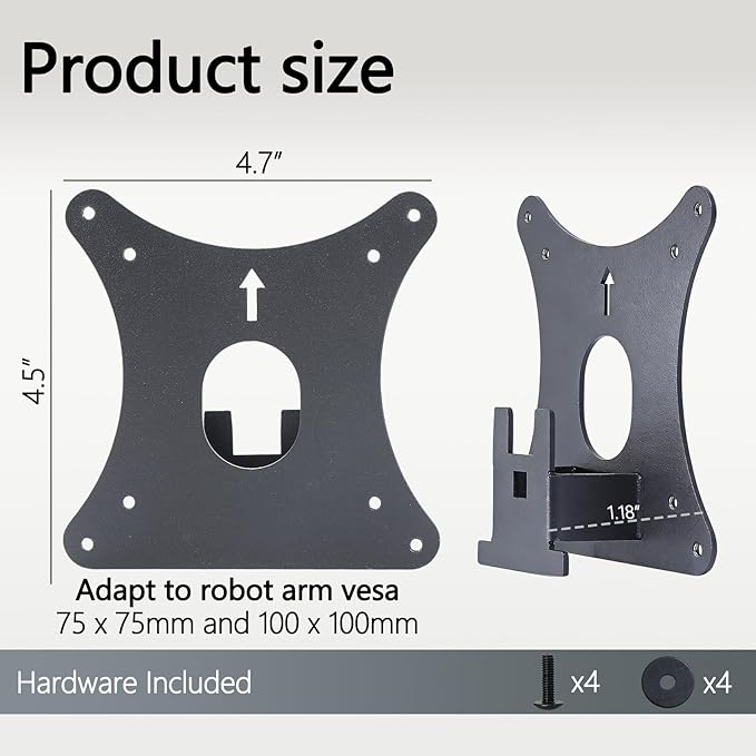 27M Monitor Arm/Mount VESA Bracket Adapter Compatible with HP Pavilion 22" 24" 27" Monitor(Fits 22M, 24M,27M)- 75x75mm to 100x100mm Black Wall Mount Bracket