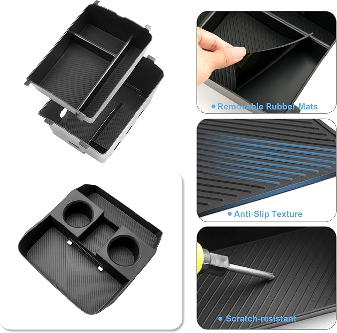 (3Pack) 2026 Palisade Center Console Organizer for Hyundai Palisade (Only fit Calligraphy)(Lower&Console Organizer Double-Layer), Durable ABS Plastic Console Tray 2026 Palisade Accessories
