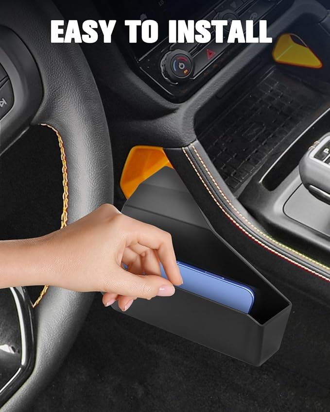 YEE PIN Front Center Console Outer Hanging Organizer Key Holder Compatible with 2024-2026 Ford Ranger Accessories Center Side Extra Storage Tray Box for Key Coin Card (Upgrade, No Need for Tape)