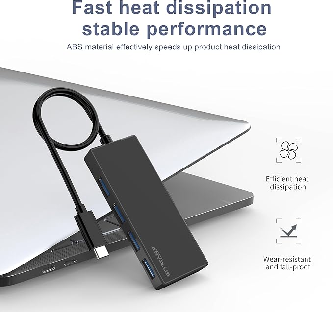USB C Hub, 4 Ports USB 3.0 Hub Splitter with 5Gbps Data Transfer, USB C Splitter for Type C MacBook, Mac Pro, iMac, Surface, XPS, Flash Drive, Mobile HDD
