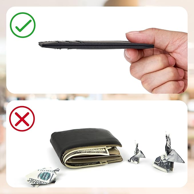 Chelmon Slim Wallet for Men, Minimalist Front Pocket RFID Blocking Credit Card Holder