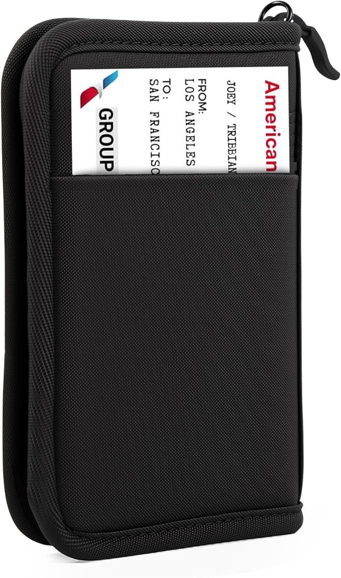 Single Passport Holder for Travel, RFID Travel Document Organizer for Women Waterproof Passport Wallet Men Portable Case for Cards, Boarding Pass, ID, Money, Tickets with Zipper