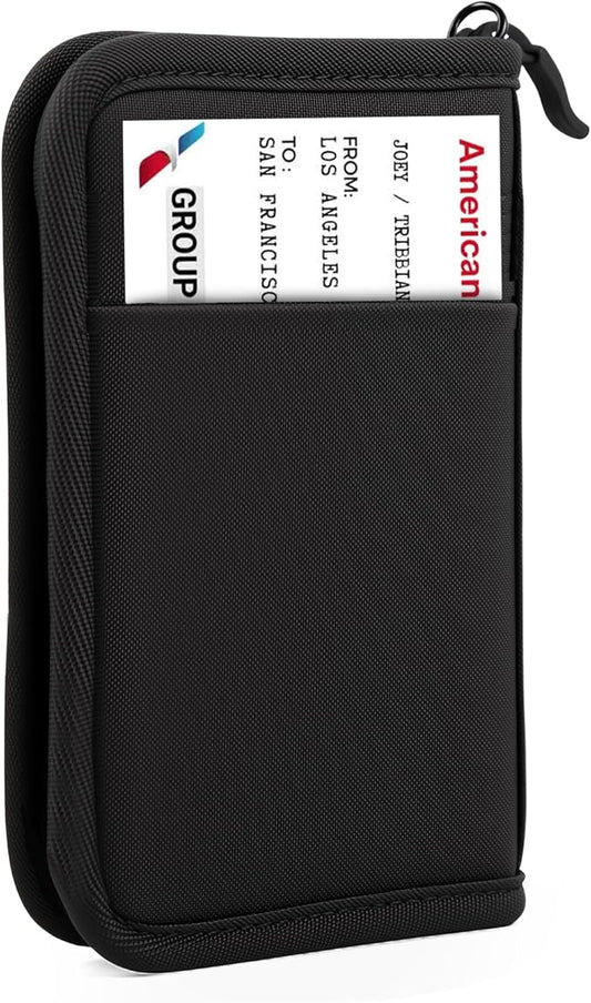 Single Passport Holder for Travel, RFID Travel Document Organizer for Women Waterproof Passport Wallet Men Portable Case for Cards, Boarding Pass, ID, Money, Tickets with Zipper