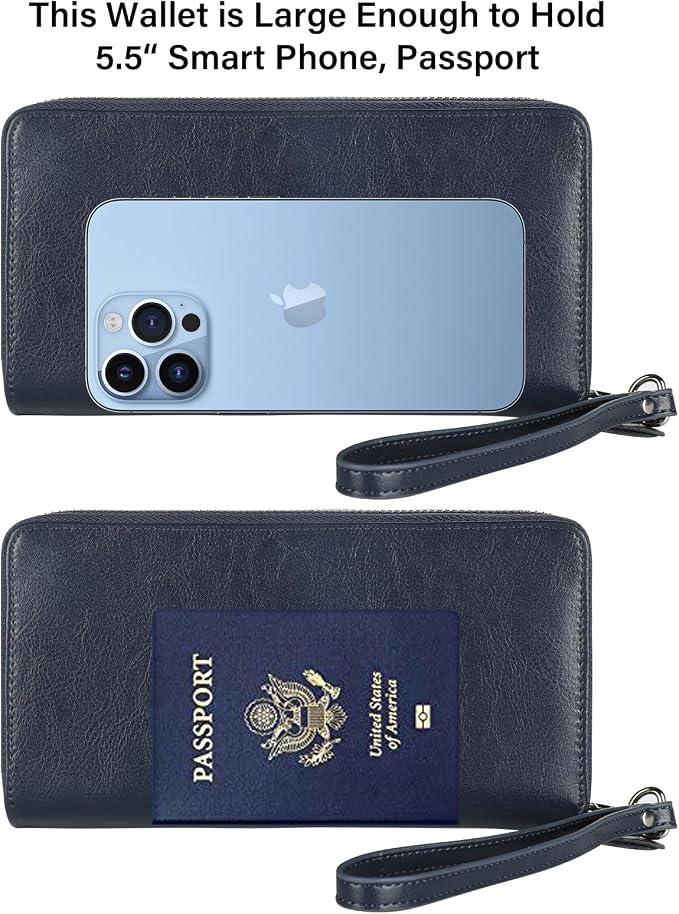 Lavemi Small Compact Women Wallet RFID Blocking Genuine Leather Bifold Purse with ID Windows