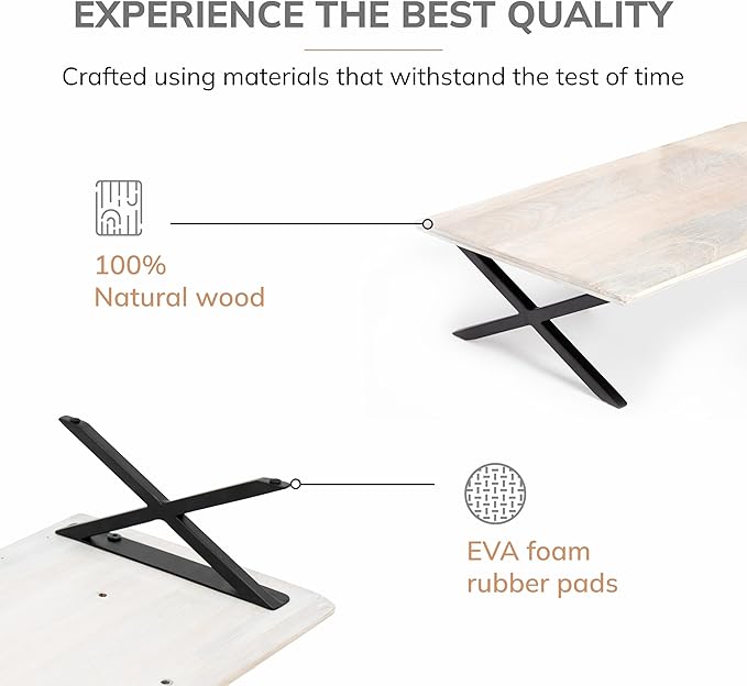 Anji Mountain Monitor Stand - Desktop Organizer & Laptop Riser, Ergonomic Monitor Riser, Space-Saving Monitor Stand for Desk, Durable Construction, Easy Assembly, Ideal for Home & Office,White Wash