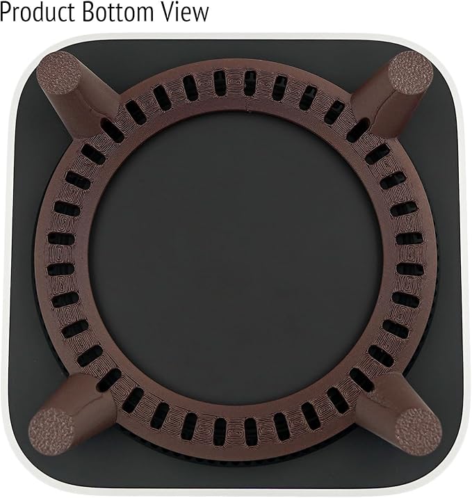 Stand for Mac mini M4, MacMini M4 Mount, Computer Holder for Mac mini M4/M4 Pro 2024, Simple Design, Non-Slip Pads, Easy Power Button Access, Horizontal Stand (Reddish Brown)