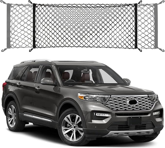 Envelope Style Cargo Trunk Net Compatible with Ford Explorer Base ST XLT New 2026 2025 2024 2023 2022 2021 2020 2019 2018 2017 2016 2015 2014-2011 Car Rear Nylon Mesh Tailgate Netting