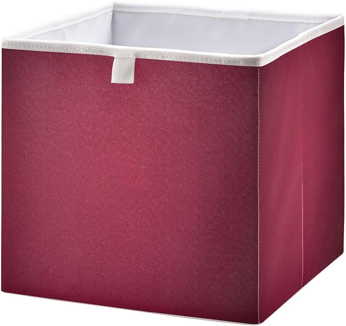 Red Solid Color Storage Baskets, 15.75x10.63x6.96 inch Foldable Decorative Fabric Storage Bins, Closet Organizer for Shelves, Clothes, Books & Bedroom Organization