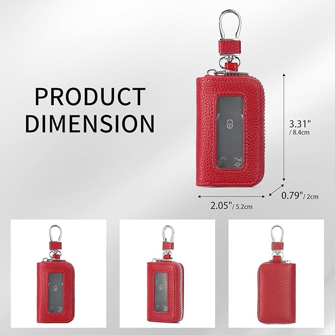 SENDEFN Universal Car Key Fob Case Leather Smart Remote Keychain Protector Holder
