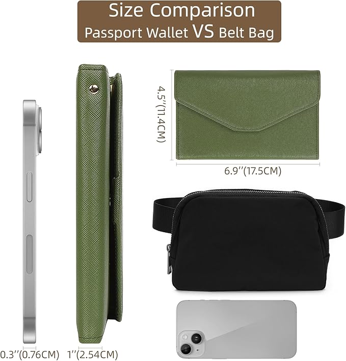 ZOPPEN Mulit-purpose Rfid Blocking Passport Holder Travel Wallet (Ver.4) Passport and Vaccine Card Holder ComboTri-fold Document Organizer Travel Essentials