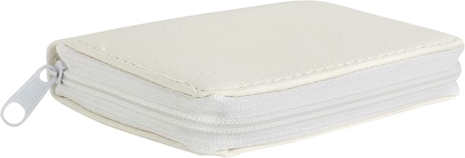 Leather looking Wallet with Metal Coin Sorter Trusty Coin Pouch Pocket Purse Or Car For Quick Change (white)