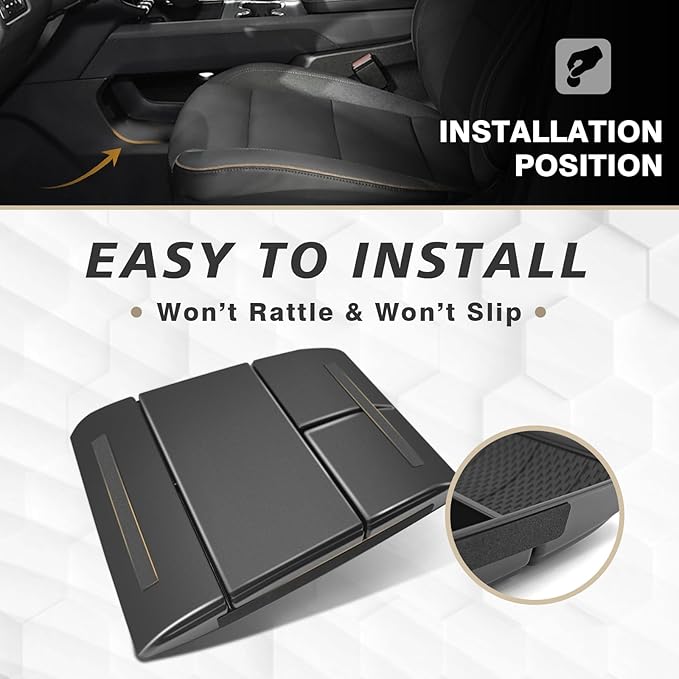 Muslogy Center Console Organizer Compatible with 2024-2026 GMC Acadia&Chevy Traverse Accessories Interior Storage Insert Tray Secret Compartment(Lower Center Tray+Console Organizer+Hidden Box)