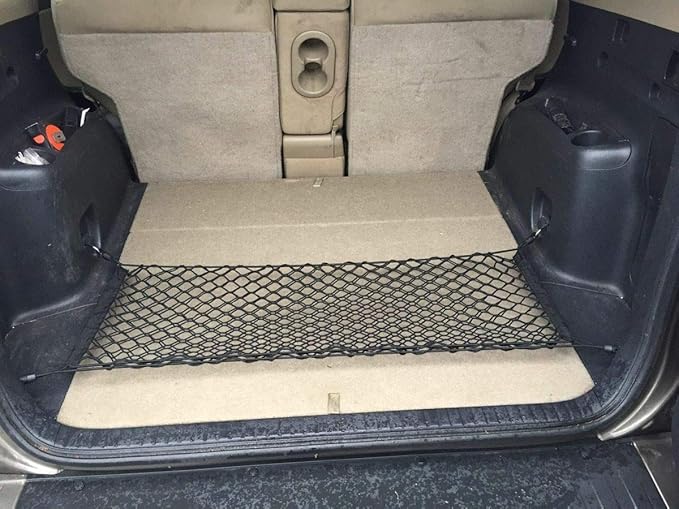 Rear Trunk Organizer Cargo Net for Toyota RAV4 2006-2018 - Floor Style Cargo Net for SUV - Premium Mesh Elastic Car Trunk Organizer Vehicle Carrier Storage-Compatible with Toyota RAV4