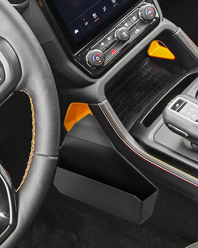 YEE PIN Front Center Console Outer Hanging Organizer Key Holder Compatible with 2024-2026 Ford Ranger Accessories Center Side Extra Storage Tray Box for Key Coin Card (Upgrade, No Need for Tape)