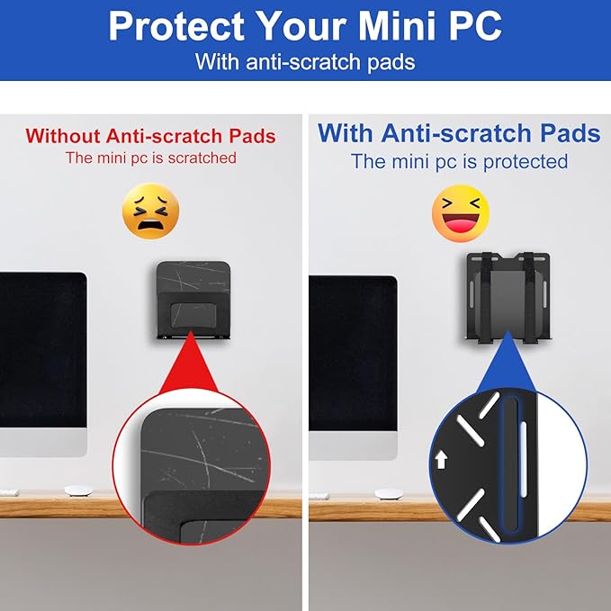 Mini PC Mount for GMKtec, Wall and VESA Mount for GMKtec G3/PLUS, G5, G9, M2 Pro, M3/Plus, M5 PLUS, M6, M7/ Pro, K1, K2, K3 Pro, K6, K7, K7P, K8/ PLUS, K10, K11 Adjustable Mini PC Mount with Screws