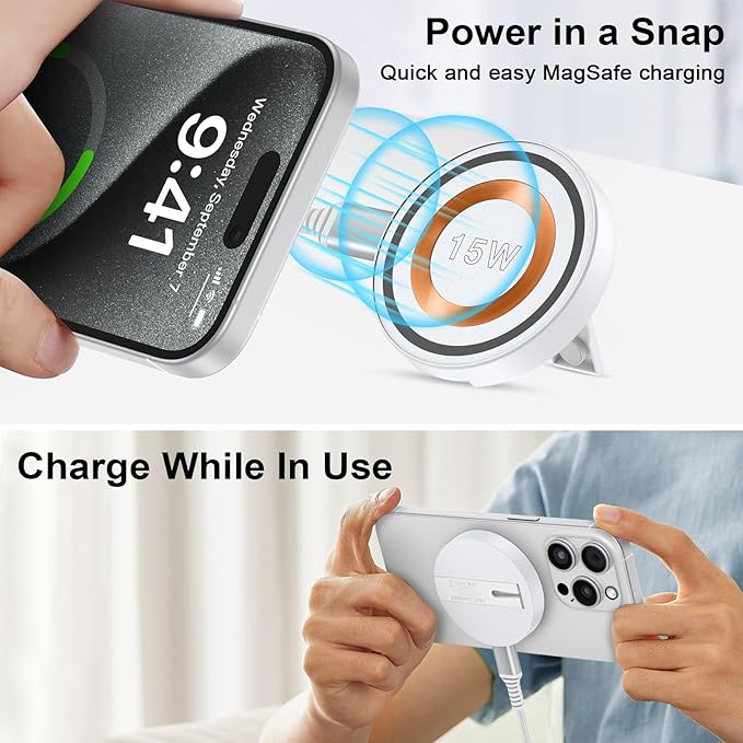 Magnetic Charger for Samsung Wireless Charger Fast Charging Pad Magsafe Wireless Charger Phone Charger Stand for Samsung S25 Ultra S25 Plus S25 S24 S23 S22 S21 S20,iPhone 17Pro Max 16 Plus 15 14 13 12