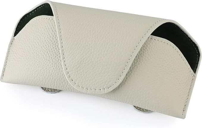 Magnetic Sunglass Holder for Car Visor Clip, Leather Car Glasses Holder, Visor Accessories Eyeglasses Holder Glasses Storage Case (02-Grey)