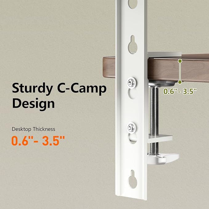3 in 1 Clamp-on 15.7"×7.5" Desk Extender, Heavy-Duty Side/Top Desk Organizer Shelf, Adjustable Desktop Storage for Office Accessories, Monitor and Laptop Riser, Light Wood