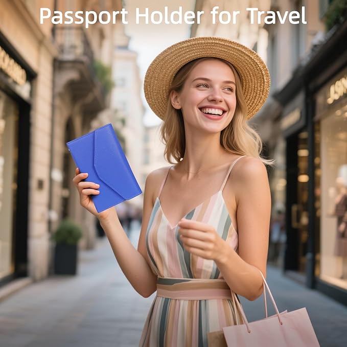 ZOPPEN Mulit-purpose Rfid Blocking Passport Holder Travel Wallet (Ver.4) Passport and Vaccine Card Holder ComboTri-fold Document Organizer Travel Essentials