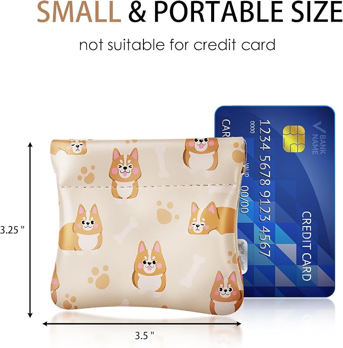 Travelambo Leather Squeeze Coin Purse Pouch Change Holder For Men & Women