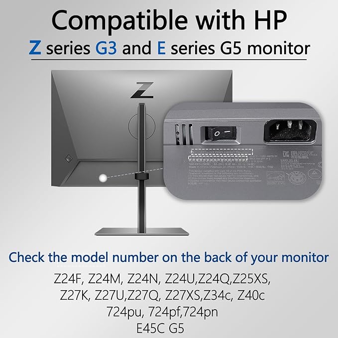 Z Series G3 Vesa Mount Adapter Compatible with HP Z Serie and E Serie G5 Monitor (Fits Z24F,Z24M,Z24N,Z24U,Z24Q,Z25XS,Z27K,Z27U,Z27Q,Z27XS,Z34c,Z40c,724pu,724pf,724pn,E45C G5) ??VESA 75x75 to 100x100
